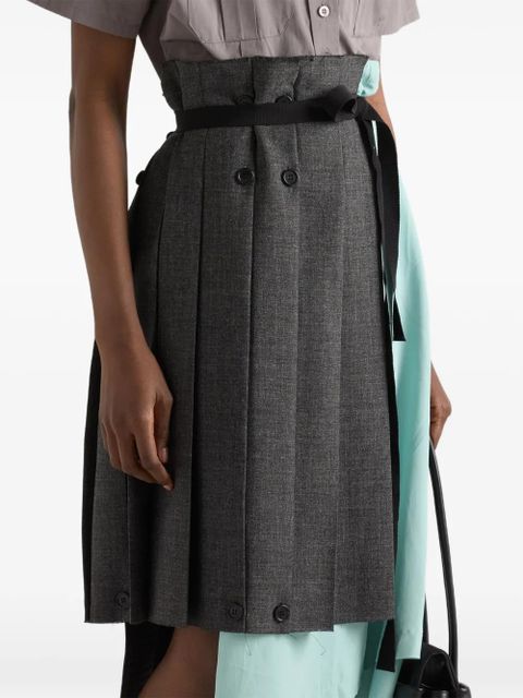Prada rush stitch fabric patchwork skirt - Grey - zdjęcie produktu nr 1
