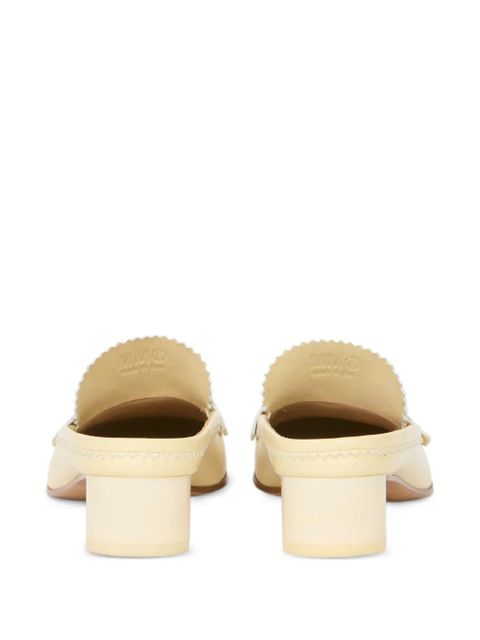 MM6 Maison Margiela penny leather slippers - Neutrals