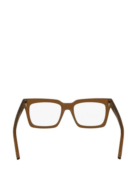 Ferragamo square full-rim eyeglasses - Brown