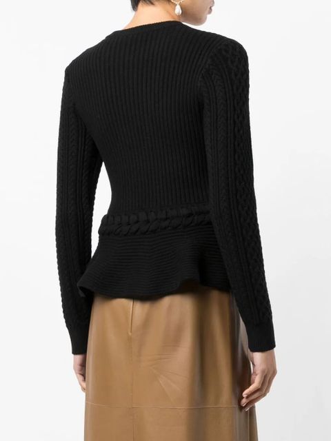 Simkhai knitted peplum biker jacket - Black