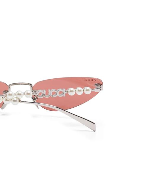 Gucci Eyewear cat eye-frame sunglasses - Silver - zdjęcie produktu nr 2