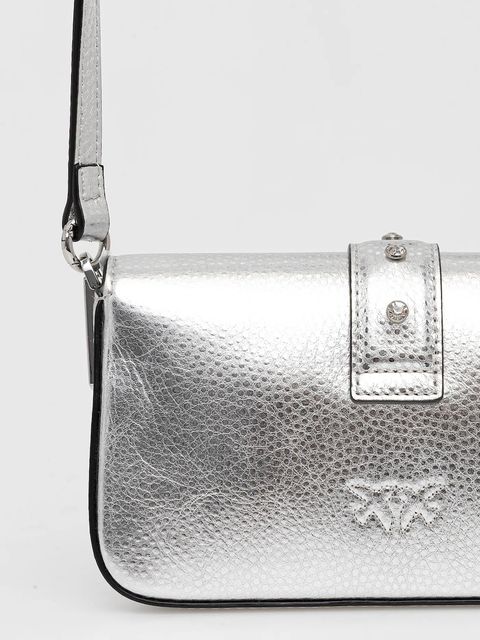 Pinko torebka skórzana kolor srebrny 105353 A2WD