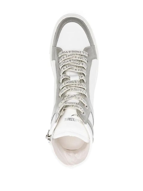 Zadig&Voltaire High Flash Infinity leather sneakers - White