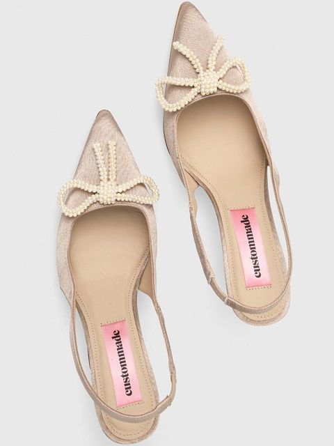 Custommade szpilki Ayanna Satin Pearl kolor beżowy 000402096