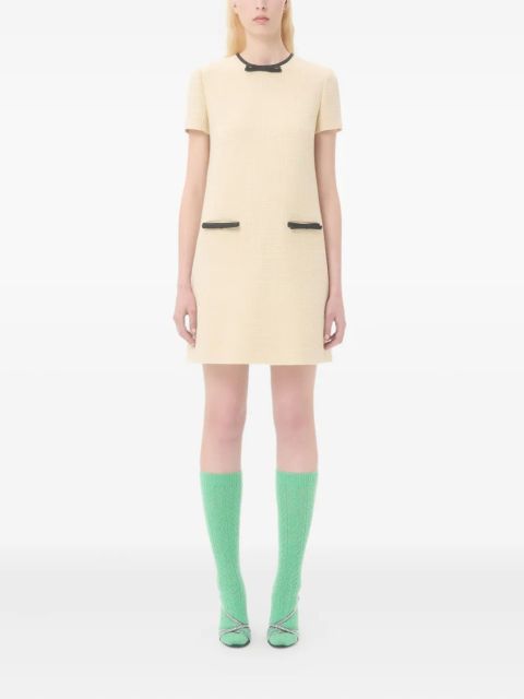 Valentino Garavani bow-embellished tweed dress - Neutrals