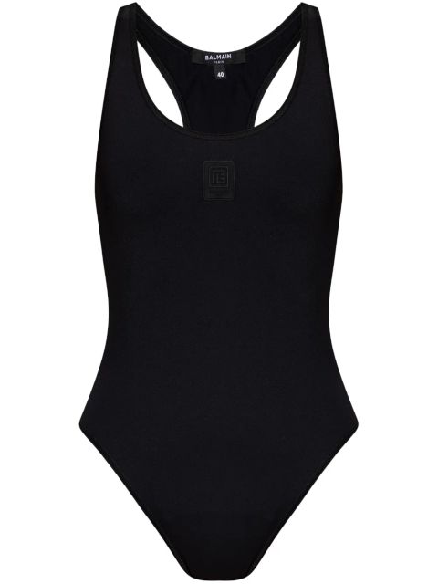 Balmain criss cross back one-piece - Black