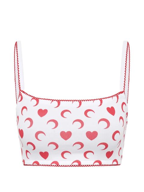 Marine Serre heart moon-print bra - White - zdjęcie produktu nr 1