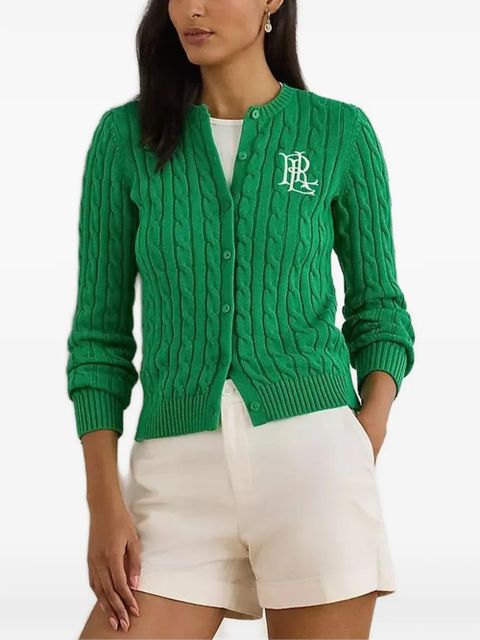 Lauren Ralph Lauren cable knit button cardigan - Green - zdjęcie produktu nr 1