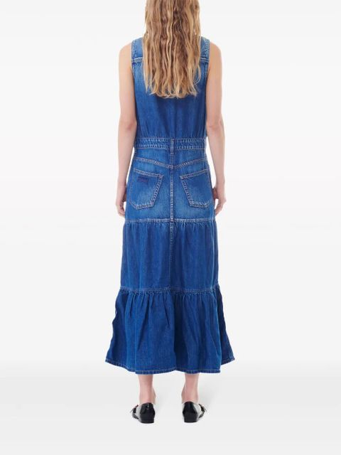 GANNI sleeveless denim dress - Blue