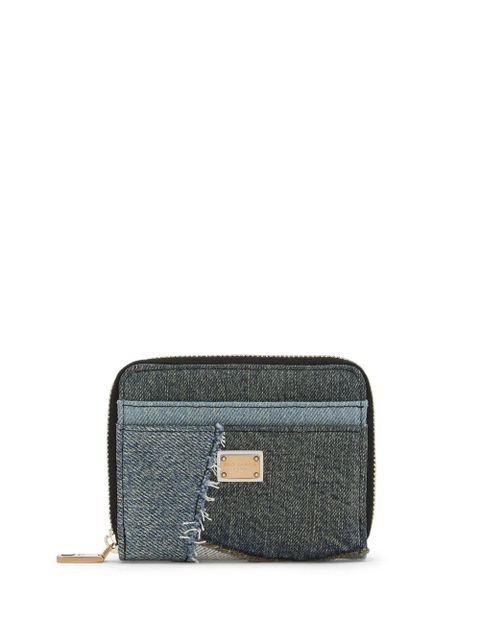 Dolce & Gabbana logo-plaque patchwork wallet - Blue - zdjęcie produktu nr 1