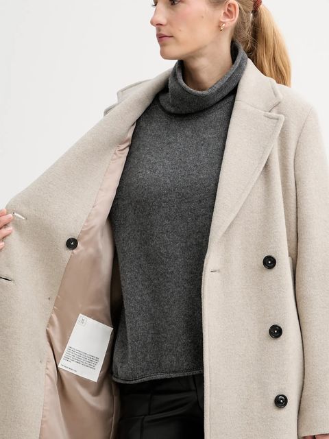 Marc O'Polo płaszcz z dodatkiem wełny kolor beżowy 510024171139