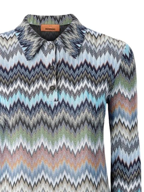 Missoni zigzag collar mini dress - Blue - zdjęcie produktu nr 2