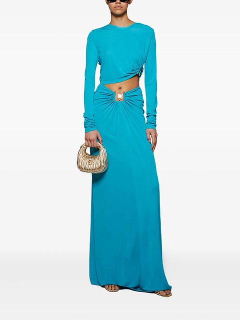 Christopher Esber Bezel Quartz twist-detail long-sleeve top - Blue