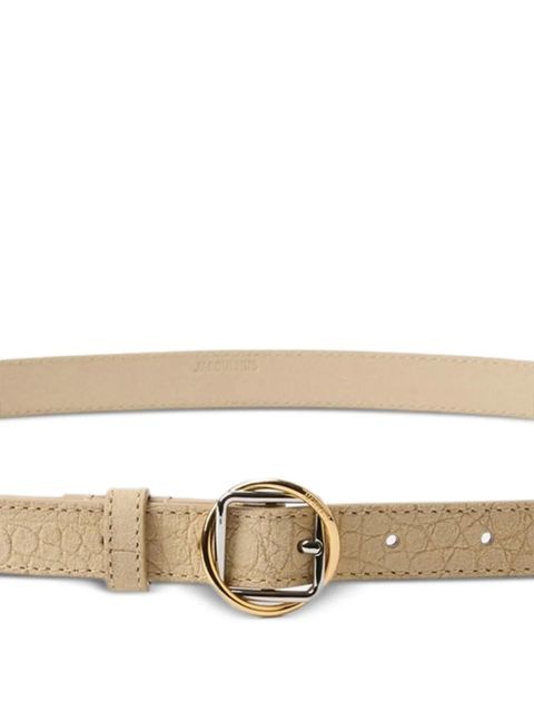 Jacquemus La Ceinture Salon crocodile-embossed belt - Neutrals - zdjęcie produktu nr 2