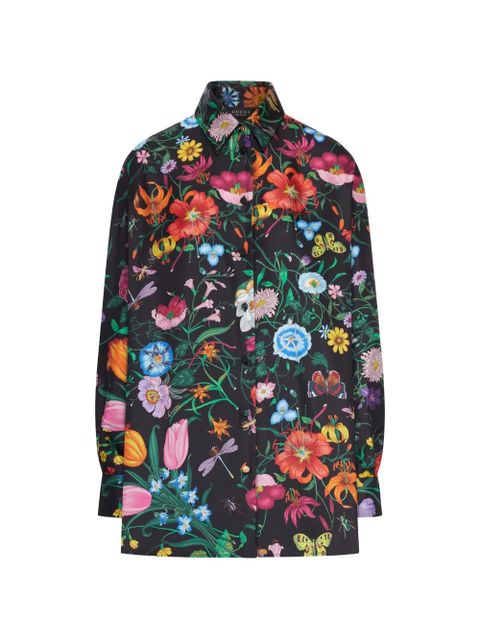 Gucci floral-print button silk shirt - Black - zdjęcie produktu nr 1