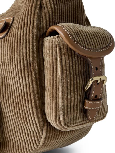 Miu Miu corduroy compartments shoulder bag - Neutrals