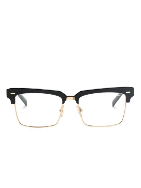 Miu Miu Eyewear MU10ZS rectangle-frame glasses - Black - zdjęcie produktu nr 1
