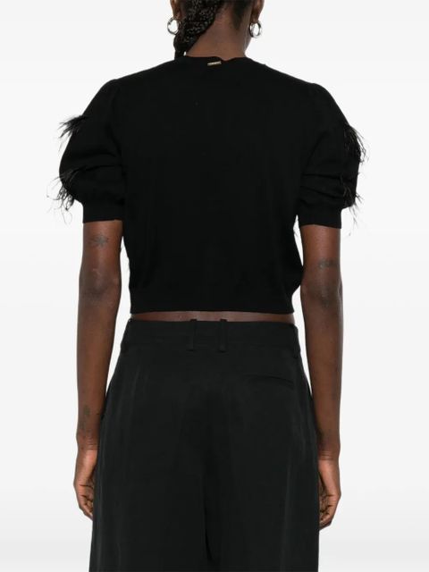 TWINSET feather cardigan - Black