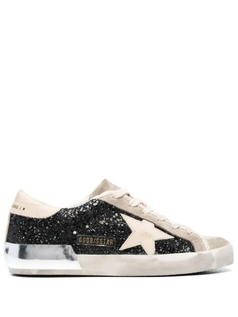 Golden Goose Super-Star glitter-detail sneakers - Black - zdjęcie produktu nr 1