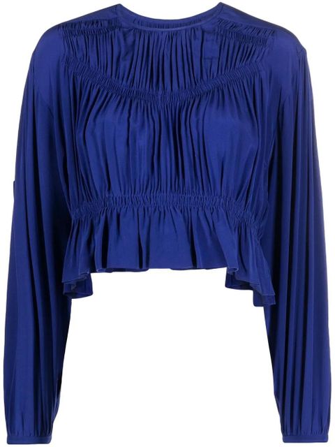 ISABEL MARANT pleated silk top - Blue - zdjęcie produktu nr 1