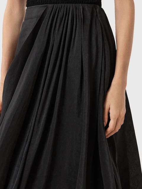 AllSaints spódnica NIA kolor czarny midi rozkloszowana W001RD