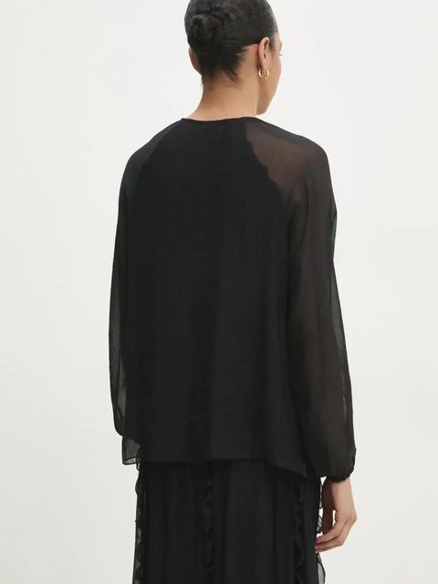 Answear.LAB bluzka damska kolor czarny gładka