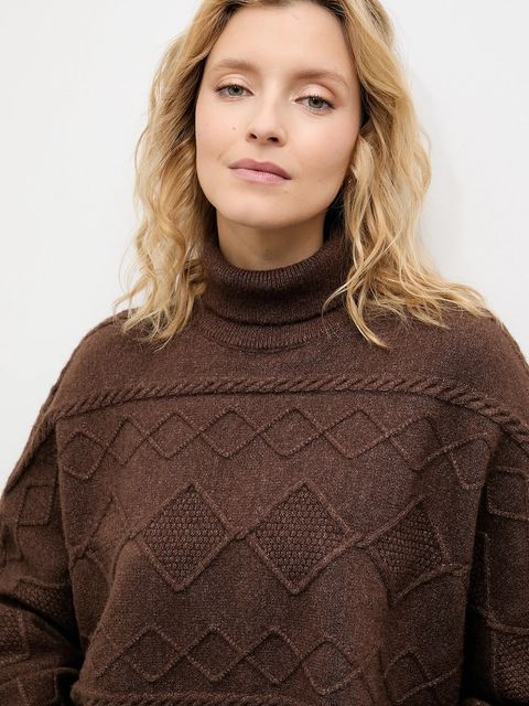 Answear.LAB sweter z kaszmirem damski kolor brązowy ciepły z golfem