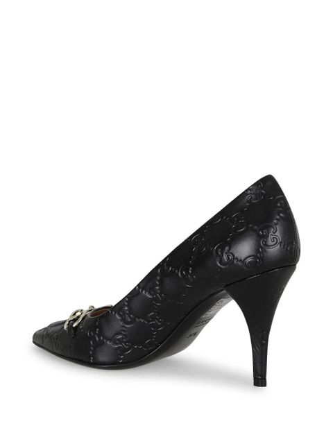 Gucci 8.5cm Horsebit-appliqué pumps - Black