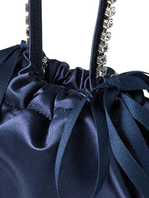 Jimmy Choo mini crystal drawstring top-handle shoulder bag - Blue