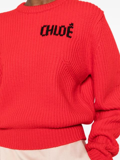 Chloé CHLOE RD LS LOGO JUMPER RED