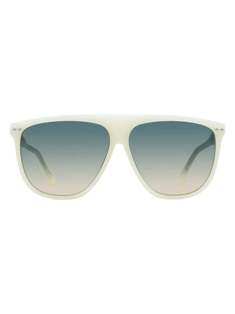Isabel Marant Eyewear logo-print sunglasses - Neutrals - zdjęcie produktu nr 1