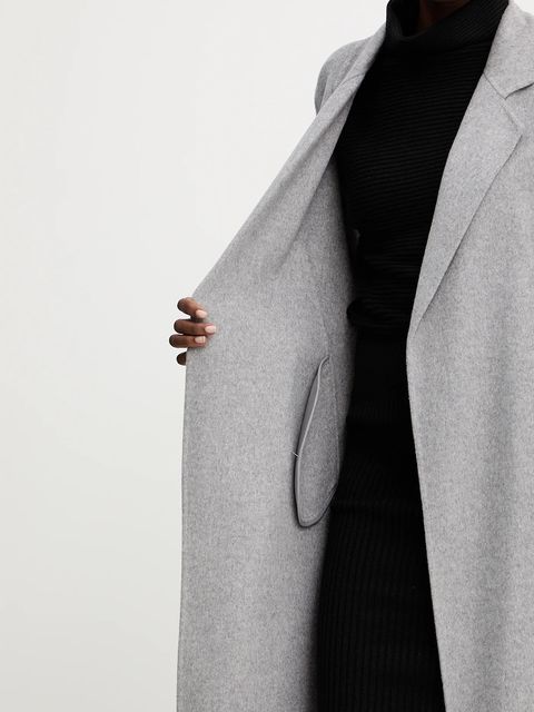 BOSS płaszcz wełniany damski kolor szary przejściowy niezapinany 50541513