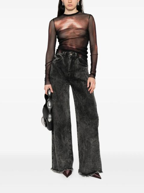 Jean Paul Gaultier mesh body-print top - Black - zdjęcie produktu nr 2