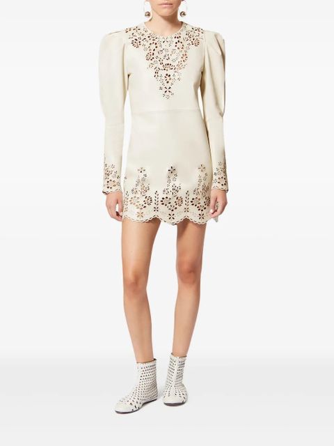 ISABEL MARANT Nala floral-details mini dress - Neutrals - zdjęcie produktu nr 2