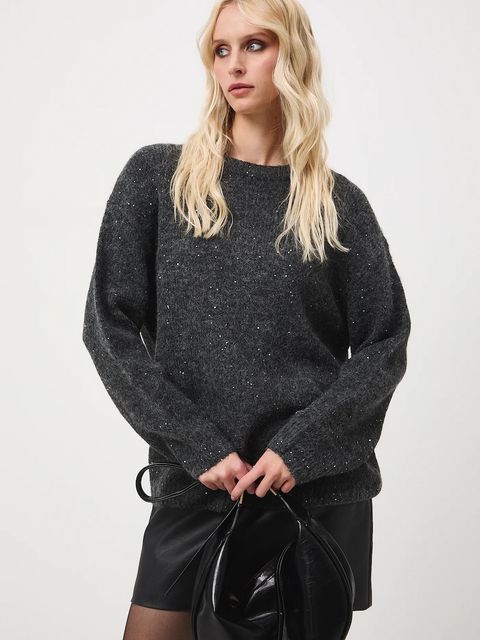 Medicine sweter damski kolor szary ciepły - zdjęcie produktu nr 2