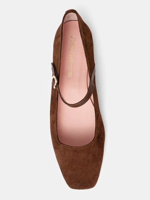Pretty Ballerinas baleriny zamszowe Camille kolor brązowy 52217_002
