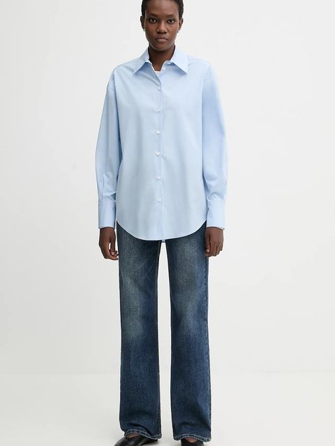 La Mania koszula bawełniana ZENITH damska kolor niebieski relaxed z kołnierzykiem klasycznym ZENITH - zdjęcie produktu nr 2