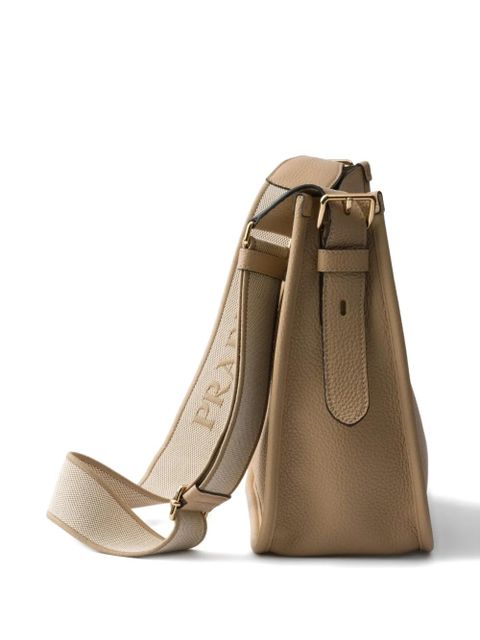 Prada logo-detail leather shoulder bag - Neutrals