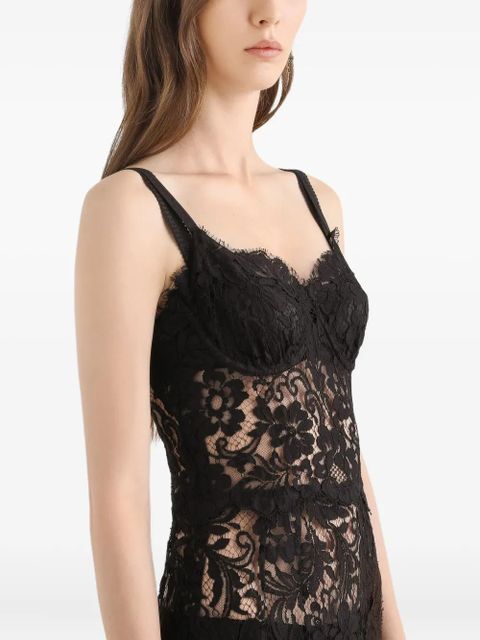 Dolce & Gabbana lace slit midi dress - Black