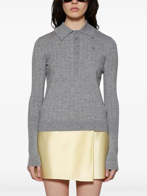 Givenchy 4G-detail wool polo top - Grey