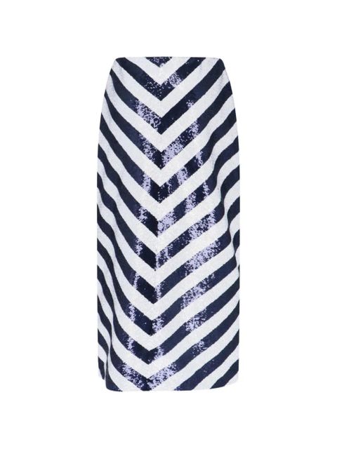 Lauren Ralph Lauren striped sequinned midi skirt - Blue - zdjęcie produktu nr 2