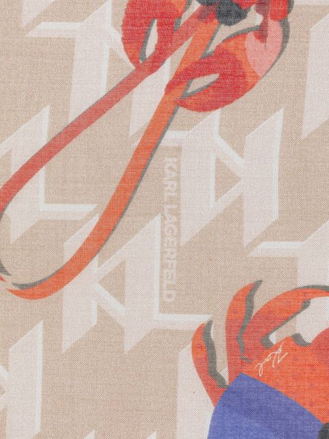 Karl Lagerfeld chusta damska z dodatkiem jedwabiu IKON - zdjęcie produktu nr 1