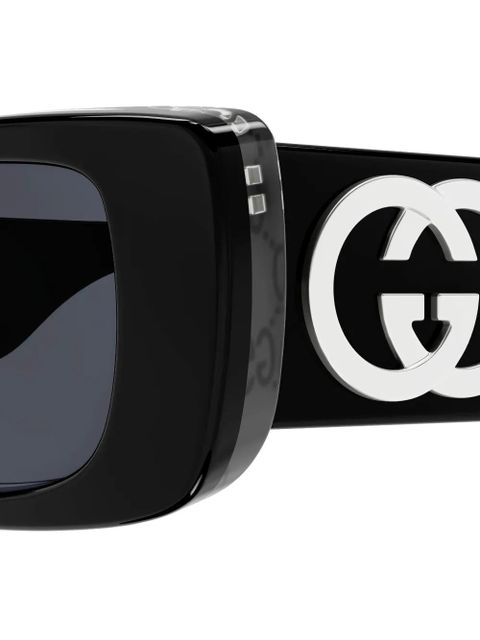 Gucci Eyewear rectangle logo sunglasses - Black