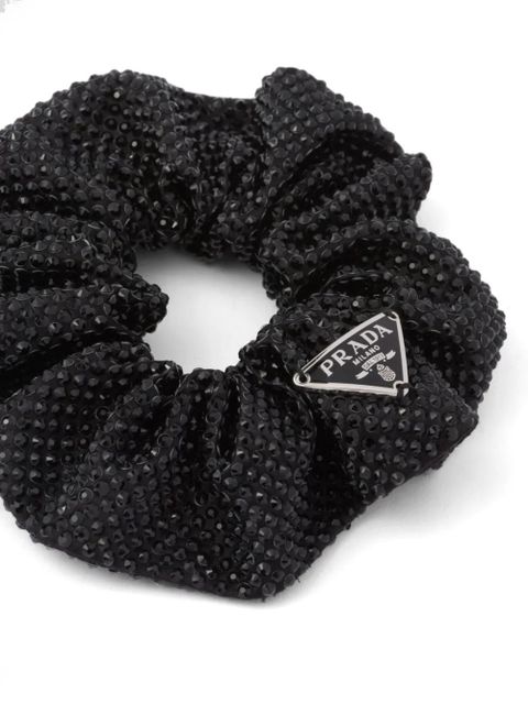 Prada crystal-embellished satin scrunchie - Black - zdjęcie produktu nr 2