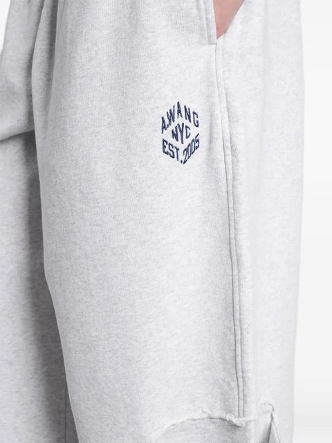 Alexander Wang layered-waistband slash-detail track pants - Grey