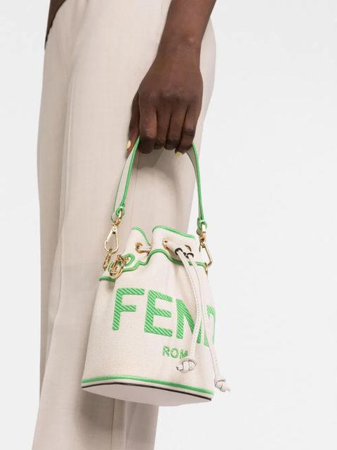 FENDI Mon Tresor canvas bucket bag - Neutrals