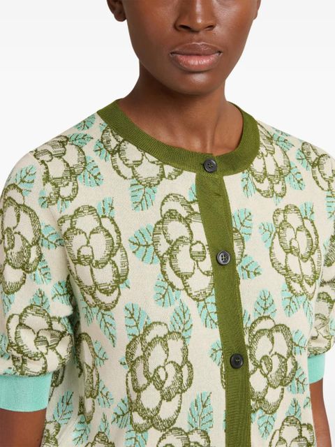 Marni floral-detail cardigan - Neutrals