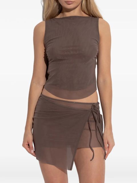 Bond-eye side-tie mesh skirt - Brown - zdjęcie produktu nr 2