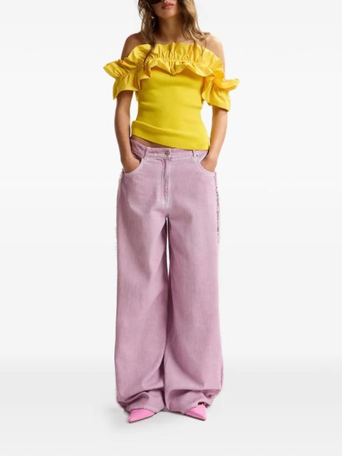 Essentiel Antwerp ruffled-neck off-shoulder top - Yellow - zdjęcie produktu nr 2