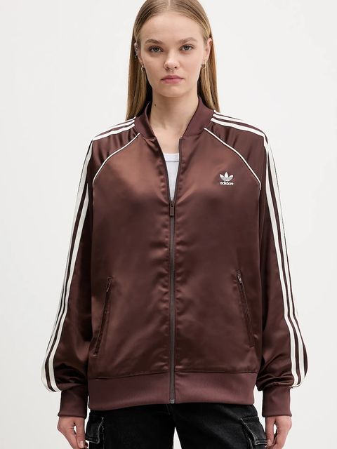 adidas Originals bluza Sst Satin Tt damska kolor brązowy z aplikacją KH1568 - zdjęcie produktu nr 1